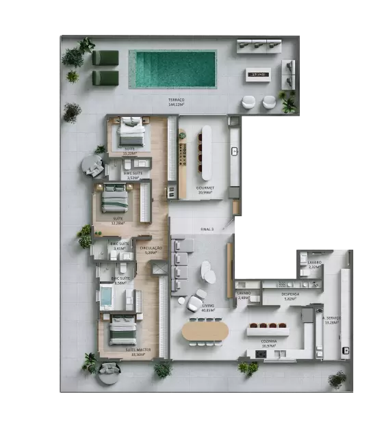 planta Apartamento Diferenciado 103